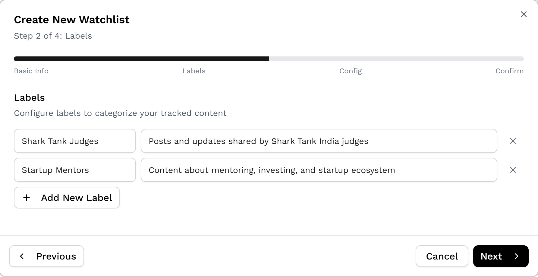 Smart-Labels-Funktion in Outx.ai